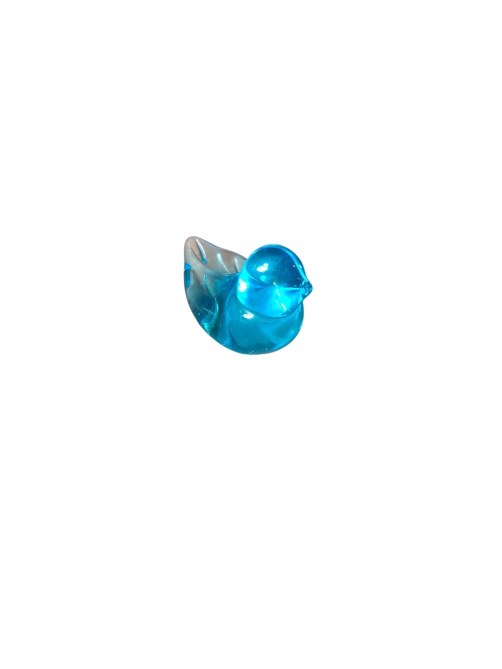 Autographed Signed 1992 LEO WARD Bluebird of Happiness Blue Glass Bird Figurine